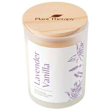 Lavender Vanilla Aromatherapy Candle - Vegan Soy & Coconut Wax