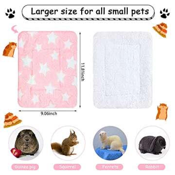 Jetec 4 Pieces Plush Rabbit Bunny Bed Mats - Cozy Bedding for Small Pets