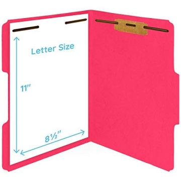 50 Assorted Color Fastener File Folders for Easy Organization