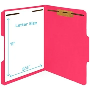 50 Assorted Color Fastener File Folders for Easy Organization