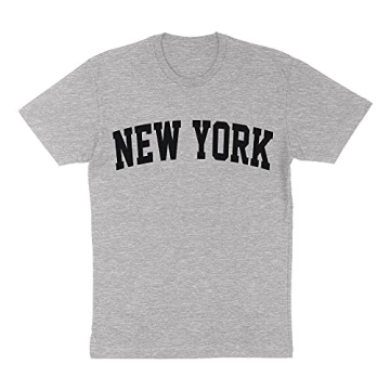 Unisex College Style New York Crewneck Tee - Small Grey