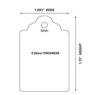 Price Tags Without String, 1000pcs Smooth Surface White Tags Marking Merchandise Unstrung Tags Small Label Hang Tags for Pricing Gift Jewelry Clothing Yard Sale Garage Supplies 1.75 x 1.093 inch