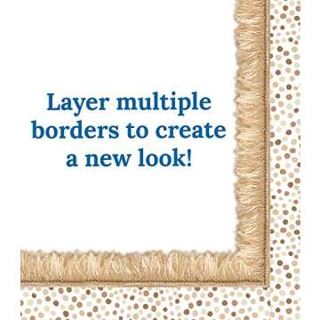 Schoolgirl Style Simply Stylish Natural Polka Dots Straight Borders-12-Piece Bulletin Board Border Strips with Polka Dots, Border Trim for Classroom or Homeschool Decor (3' x 3")