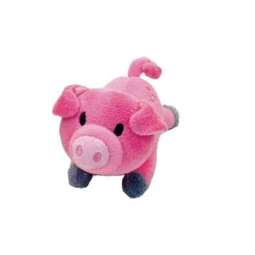 Li'l Pals Interactive Plush Small Size Squeaker Toy 3 Shape Variety Bundle: (1) Pink Pig, (1) Green Gator, and (1) Yellow Duck