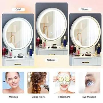 CHARMAID Vanity Set with Lighted Touch Screen Mirror