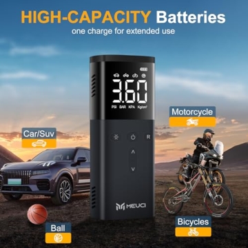 MEUCI Cordless Tire Inflator for Cars & Bikes - 150 PSI