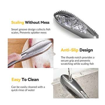 ADORAMBLING Stainless Steel Fish Scaler Tool for Easy Scaling