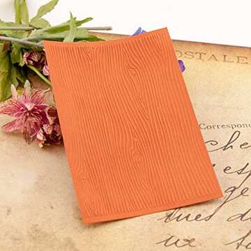 PUPUZAO Plastic Embossing Folder (4-1/8''x5-13/16''|Bark Pattern) Paper Crafts Plastic Textured Impr...