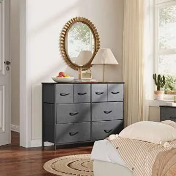 WLIVE Dresser for Bedroom with 8 Drawers, Wide Fabric Dresser for Storage and Organization, Bedroom ...