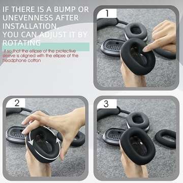 Seltureone Case Compatible for AirPods Max Earpads, Earcup Cover Protector, Silicone Earphone Protective Earpad Cover Accessories for AirPod Max Headphones Ear Pads, Black