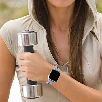 Bandiction Sport Band Compatible with Apple Watch Band 38mm 40mm 42mm 44mm Series 3 Series 5 Breathable Silicone Narrow Slim iWatch Bands Replacement Strap for iWatch SE Series 6 5 4 3 2 1, 2 Pack