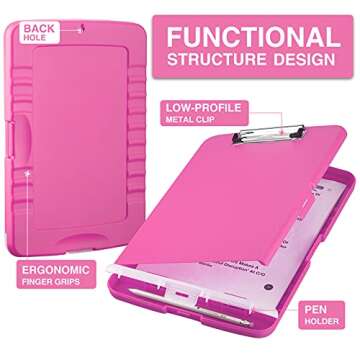 Sooez Clipboard with Storage: High Capacity & Durable Design for Teachers & Nurses