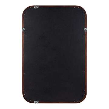 Kate and Laurel Hutton Transitional Pinboard, 20 x 30, Walnut Brown, Radius Rectangle Wall Organizer with Fabric Pinning Surface