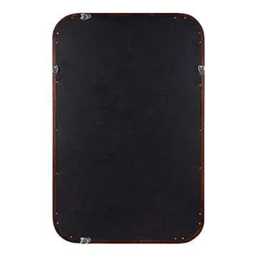 Kate and Laurel Hutton Transitional Pinboard, 20 x 30, Walnut Brown, Radius Rectangle Wall Organizer with Fabric Pinning Surface