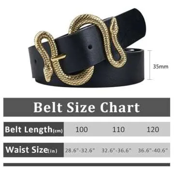 Stylish Taffeta Alley Black Women's Leather Belt