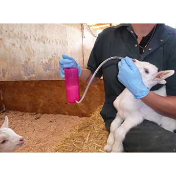 TRUSTI Tuber Feeding Tube for Lamb, Kid Goat and Cria by Antahi - Premium Colostrum Feeder with Flexible, Gentle Tube. 8.1 oz Capacity. Designed for One Handed Use. Safe and Easy to Use - Vet Designed
