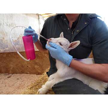 TRUSTI Tuber Feeding Tube for Lamb, Kid Goat and Cria by Antahi - Premium Colostrum Feeder with Flexible, Gentle Tube. 8.1 oz Capacity. Designed for One Handed Use. Safe and Easy to Use - Vet Designed