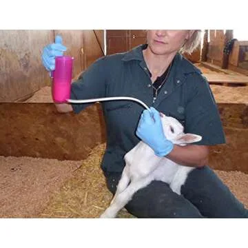TRUSTI Tuber Feeding Tube for Lamb, Kid Goat and Cria by Antahi - Premium Colostrum Feeder with Flexible, Gentle Tube. 8.1 oz Capacity. Designed for One Handed Use. Safe and Easy to Use - Vet Designed