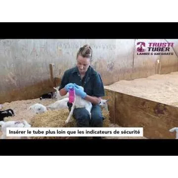 TRUSTI Tuber Feeding Tube for Lamb, Kid Goat and Cria by Antahi - Premium Colostrum Feeder with Flexible, Gentle Tube. 8.1 oz Capacity. Designed for One Handed Use. Safe and Easy to Use - Vet Designed