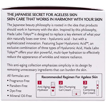 Hada Labo Tokyo Plumping Gel Cream, Facial Moisturizer, Clinically Proven to Provide 24-Hour Moisture in One Use, Super HyaluronicAcid, Ceramides, Collagen, No Parabens, Dyes or Fragrance, 1.76 oz