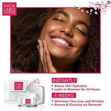Hada Labo Tokyo Plumping Gel Cream, Facial Moisturizer, Clinically Proven to Provide 24-Hour Moisture in One Use, Super HyaluronicAcid, Ceramides, Collagen, No Parabens, Dyes or Fragrance, 1.76 oz