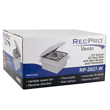 RecPro Vento Deluxe RV Roof Vent Fan with Rain Sensor