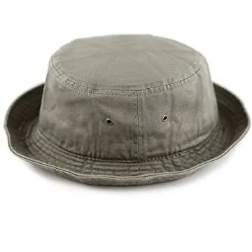 Bucket Hat - Unisex 100% Cotton & Denim UPF 50 Packable Summer Travel Beach Sun Hat(S/M, Olive)