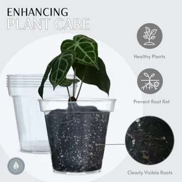 karenplantsplants™ 8" Clear Plastic Nursery Pot (Clear - 5 Pack)