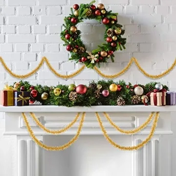 Christmas Tinsel Garland 147.6 ft for Festive Decor