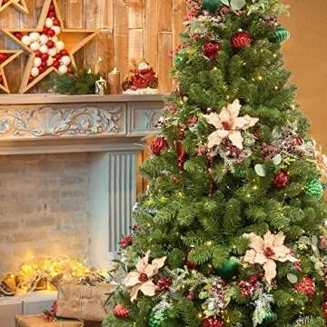 KI Store Mercury Glass Christmas Ornaments - Set of 8 Red Balls