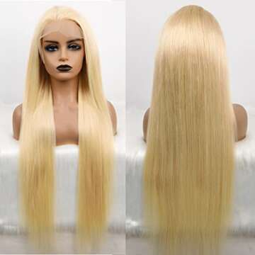 MYDIVA 613 Lace Front Wig Human Hair Straight 13x4 Blonde Lace Front Wigs Human Hair 180% Density 613 HD Lace Frontal Wig 20 inch Blonde Glueless Wigs Human Hair Pre Plucked