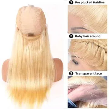 MYDIVA 613 Lace Front Wig Human Hair Straight 13x4 Blonde Lace Front Wigs Human Hair 180% Density 613 HD Lace Frontal Wig 20 inch Blonde Glueless Wigs Human Hair Pre Plucked