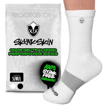 SKUNK SKIN Anti-Odor Crew Socks - Breathable Cotton Crew Socks, High-Cut Athletic No Odor Socks - Me...