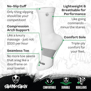 SKUNK SKIN Anti-Odor Crew Socks for Active Lifestyles