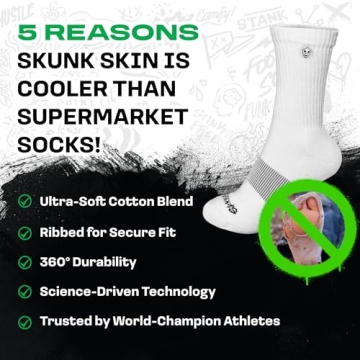 SKUNK SKIN Anti-Odor Crew Socks for Active Lifestyles