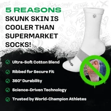 SKUNK SKIN Anti-Odor Crew Socks for Active Lifestyles