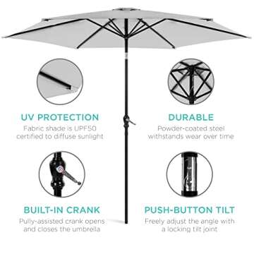 Quality 10ft Market Patio Umbrella with Crank Handle