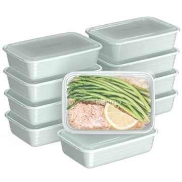 Bentgo 20-Piece Lightweight, Durable, Reusable BPA-Free 1-Compartment Containers - Microwave, Freezer, Dishwasher Safe - Mint
