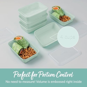 Bentgo 20-Piece Lightweight, Durable, Reusable BPA-Free 1-Compartment Containers - Microwave, Freezer, Dishwasher Safe - Mint