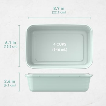 Bentgo 20-Piece Lightweight, Durable, Reusable BPA-Free 1-Compartment Containers - Microwave, Freezer, Dishwasher Safe - Mint