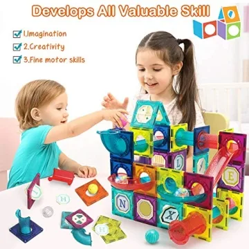 Magnetic Tiles Building Set for Kids - 125 Piece STEM Toy