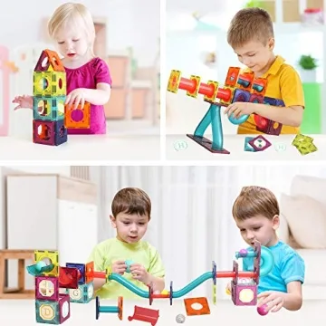 Magnetic Tiles Building Set for Kids - 125 Piece STEM Toy