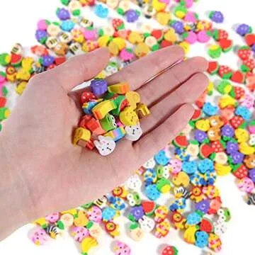 1000 Mini Fruit Animal Erasers - Fun for Kids