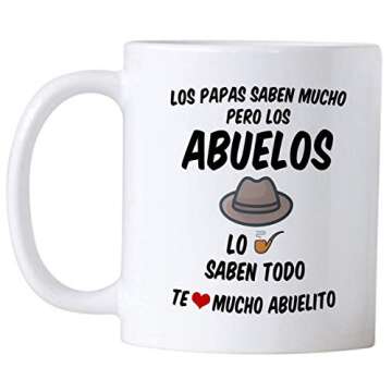 Regalos para el Mejor Abuelo del Mundo. 11 oz Abuelito Coffee Mug. Grandpa Cups in Spanish. Taza de Regalo de dia del Padre o Cumpleanos. (White)