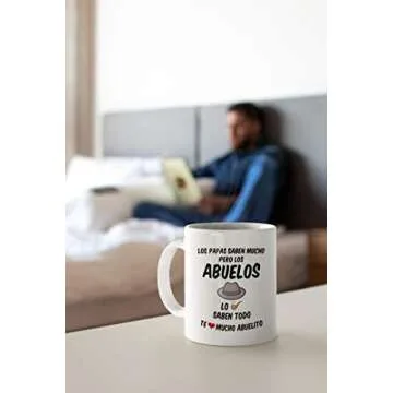 Regalos para el Mejor Abuelo del Mundo. 11 oz Abuelito Coffee Mug. Grandpa Cups in Spanish. Taza de Regalo de dia del Padre o Cumpleanos. (White)