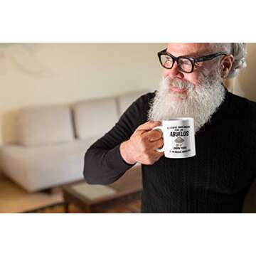 Regalos para el Mejor Abuelo del Mundo. 11 oz Abuelito Coffee Mug. Grandpa Cups in Spanish. Taza de Regalo de dia del Padre o Cumpleanos. (White)