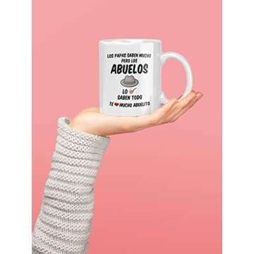 Regalos para el Mejor Abuelo del Mundo. 11 oz Abuelito Coffee Mug. Grandpa Cups in Spanish. Taza de Regalo de dia del Padre o Cumpleanos. (White)