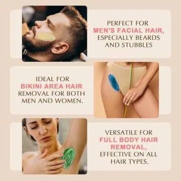 GIRLEARLE Premium Digital Waxing Kit for Women and Men, Wax Warmer Hair Removal at Home with Wax Beads & Silicone Pot, Target Different Types of Sensitive Skin Brazilian Bikini, Facial, Leg, Full body