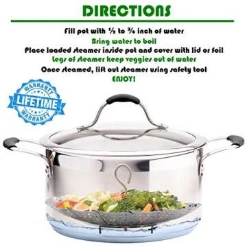 Kitchen Deluxe Veggie Steamer Basket - Instant Pot Compatible