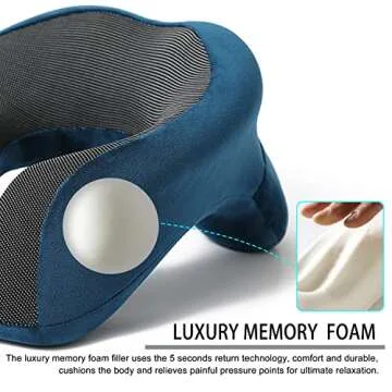 Memory Foam Neck Pillow for Travel Comfort & Support